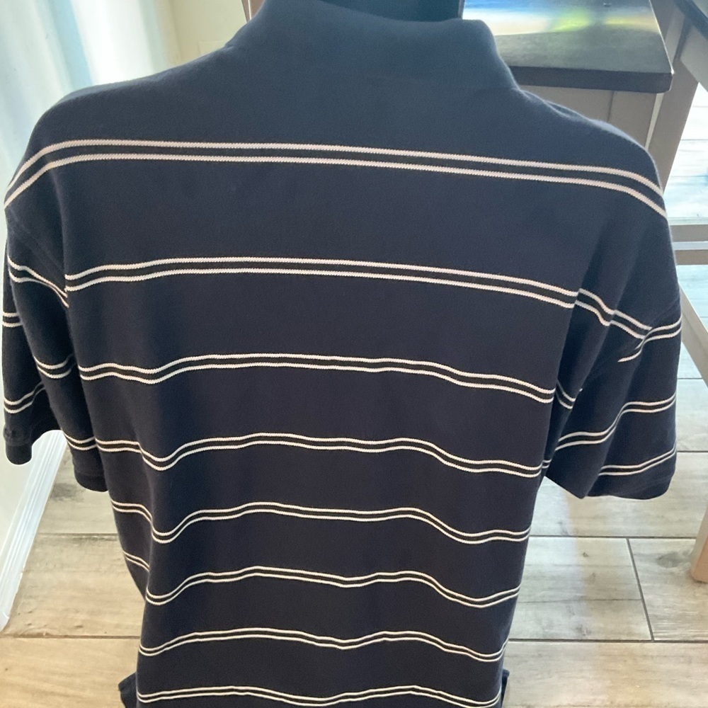Men’s used Izod polo shirt blue striped size XXL 2XL cotton - Picture 3 of 3